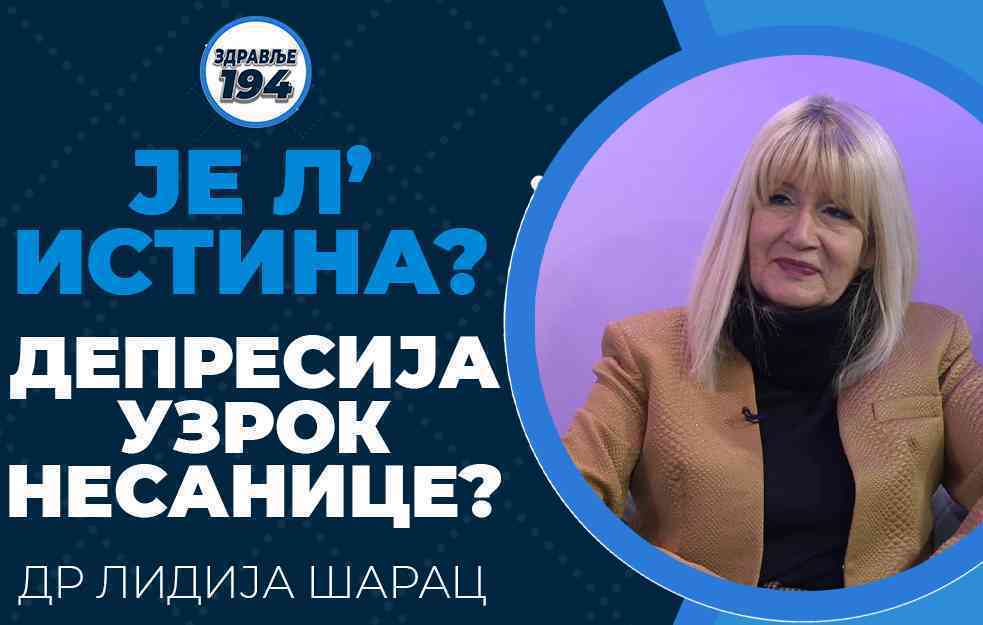 <span style='color:red;'><b>DEPRESIJA</b></span> UZROK NESANICE? DR LIDIJA ŠARAC (VIDEO)